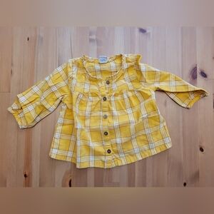 Old Navy Yellow Plaid Button Down Shirt